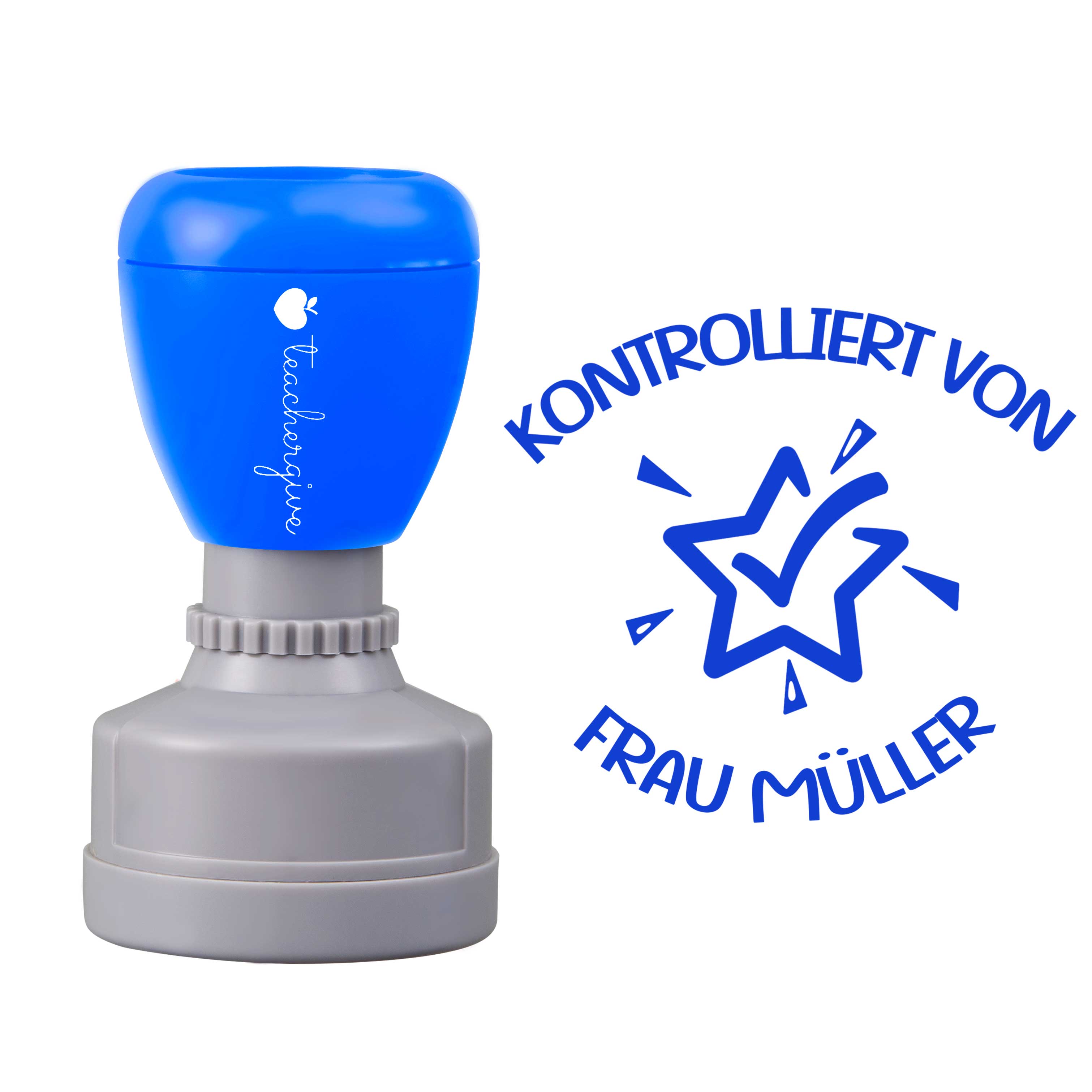 Personalisiert Name Kontrolliert von Lehrer Stempel