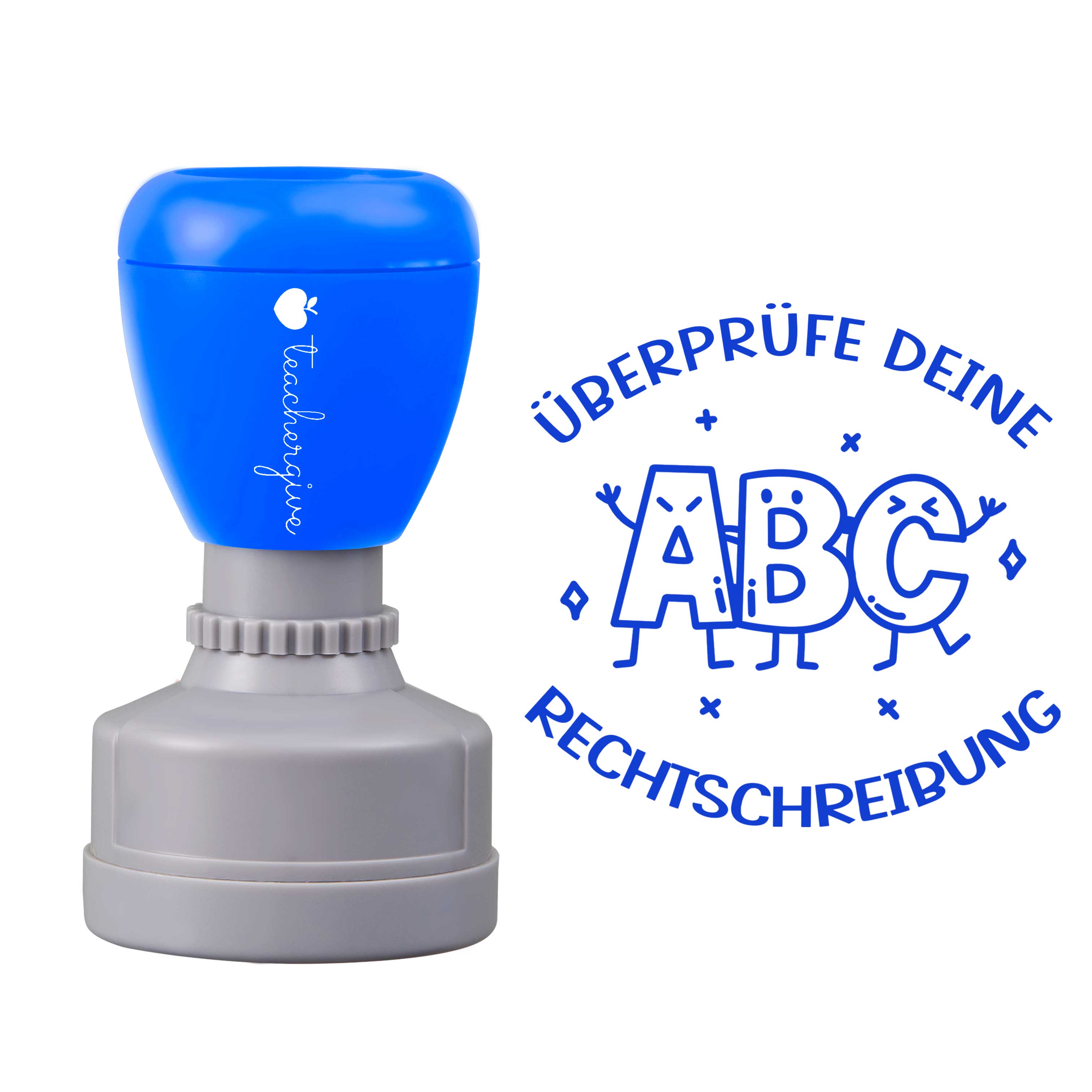Überprüfe deine Rechtschreibung Lehrer Stempel