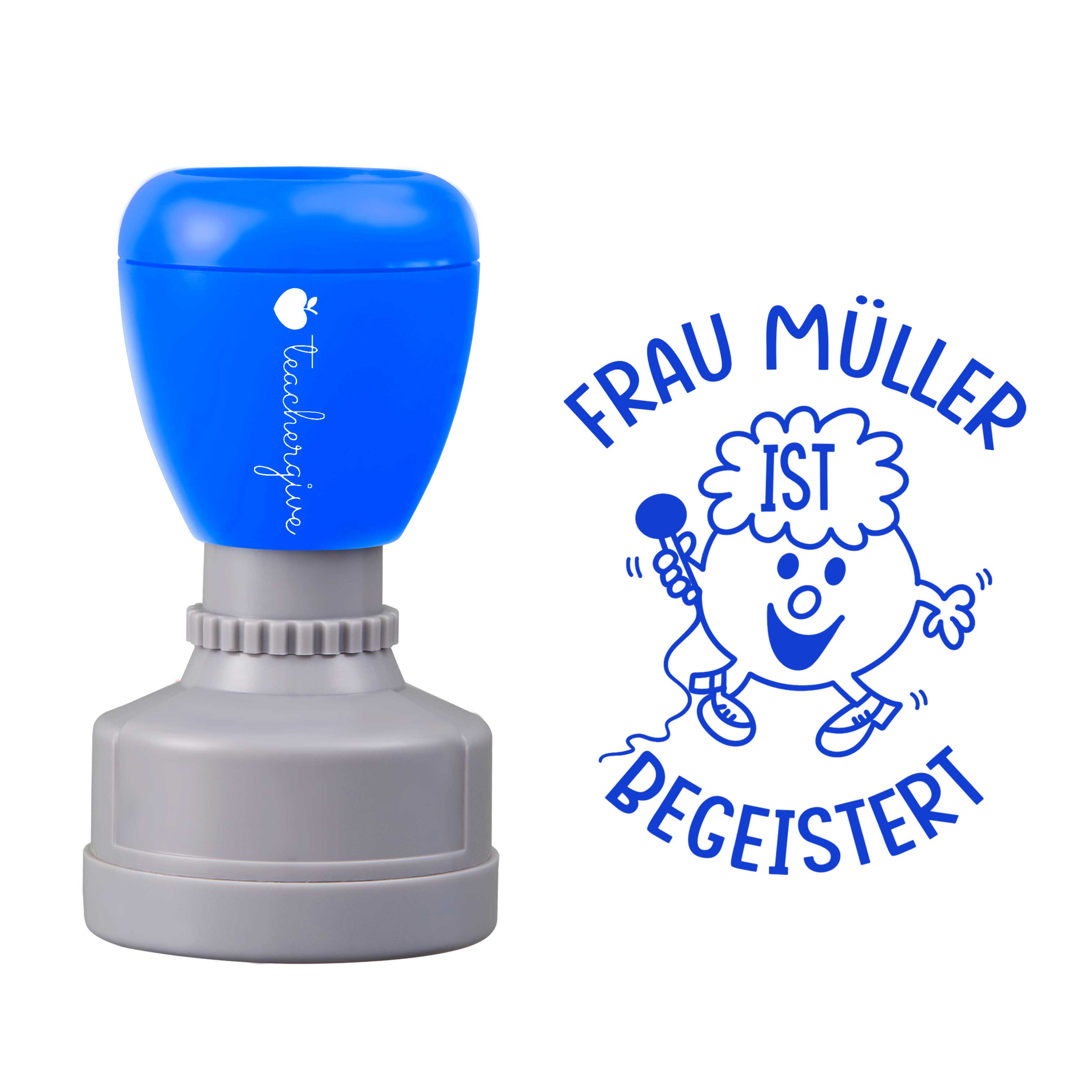 Personalisiert ist begeistert Lehrer Stempel