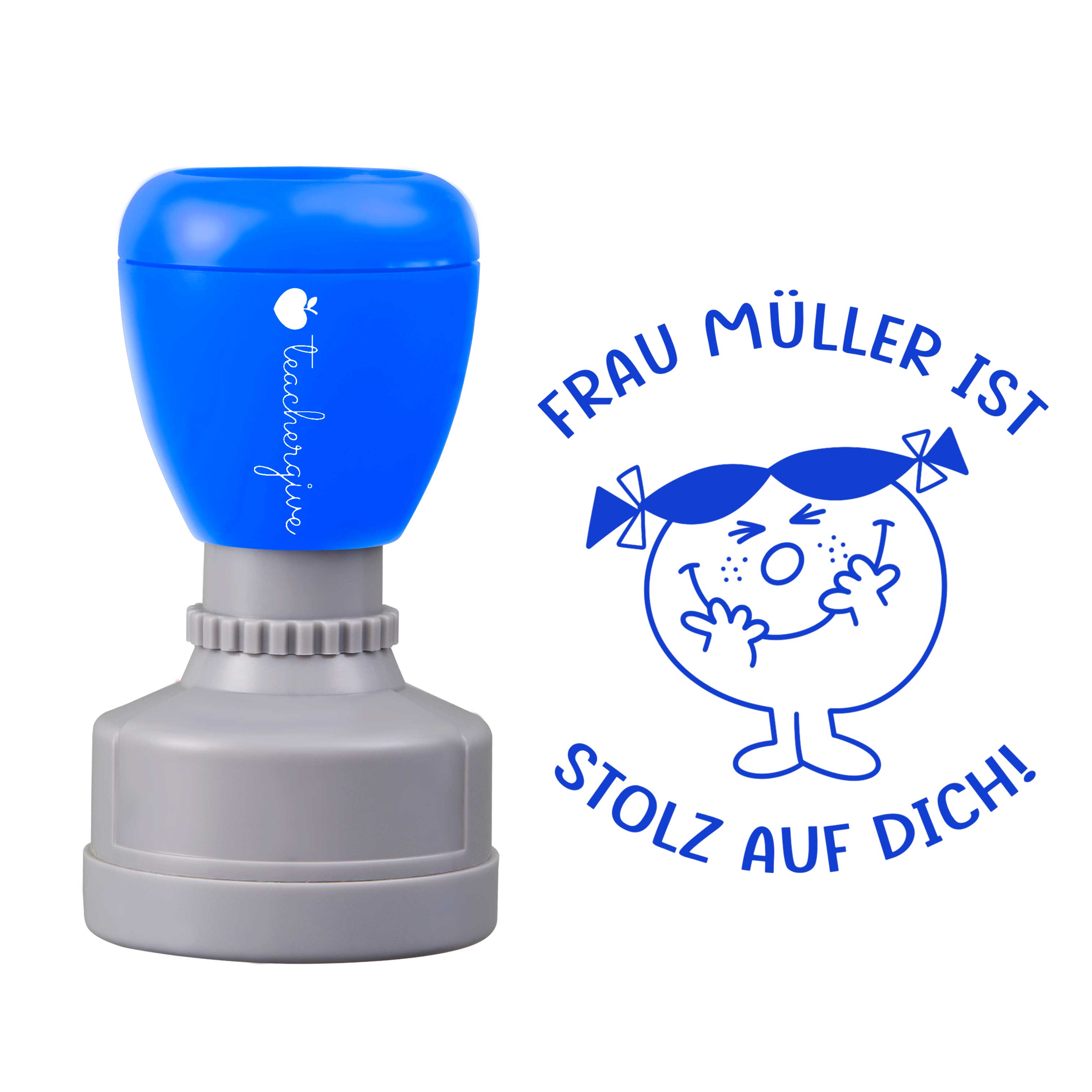 Personalisiert Name ist stolz auf dich Lehrer Stempel