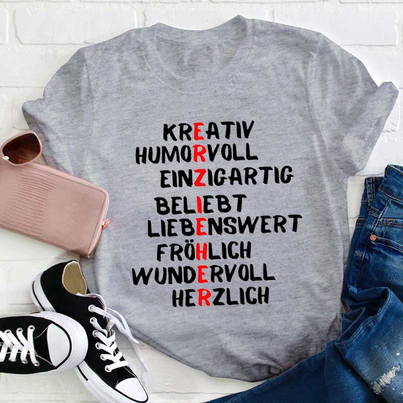 Kreativ Humorvoll Herzlich Lehrer T-Shirt