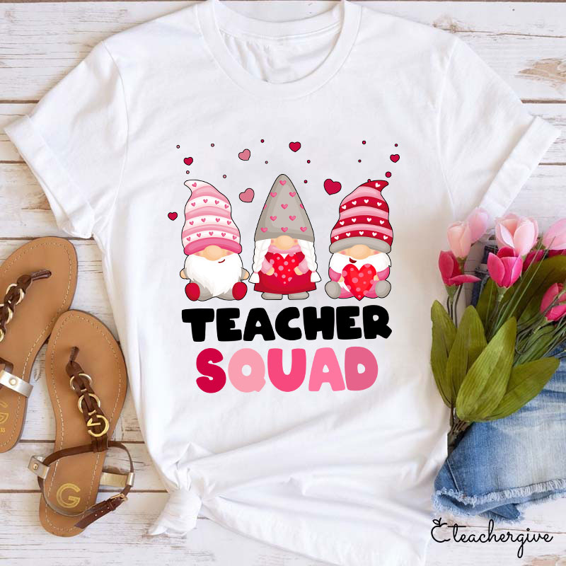 Pink Teacher Squad Teacher T-Shirt