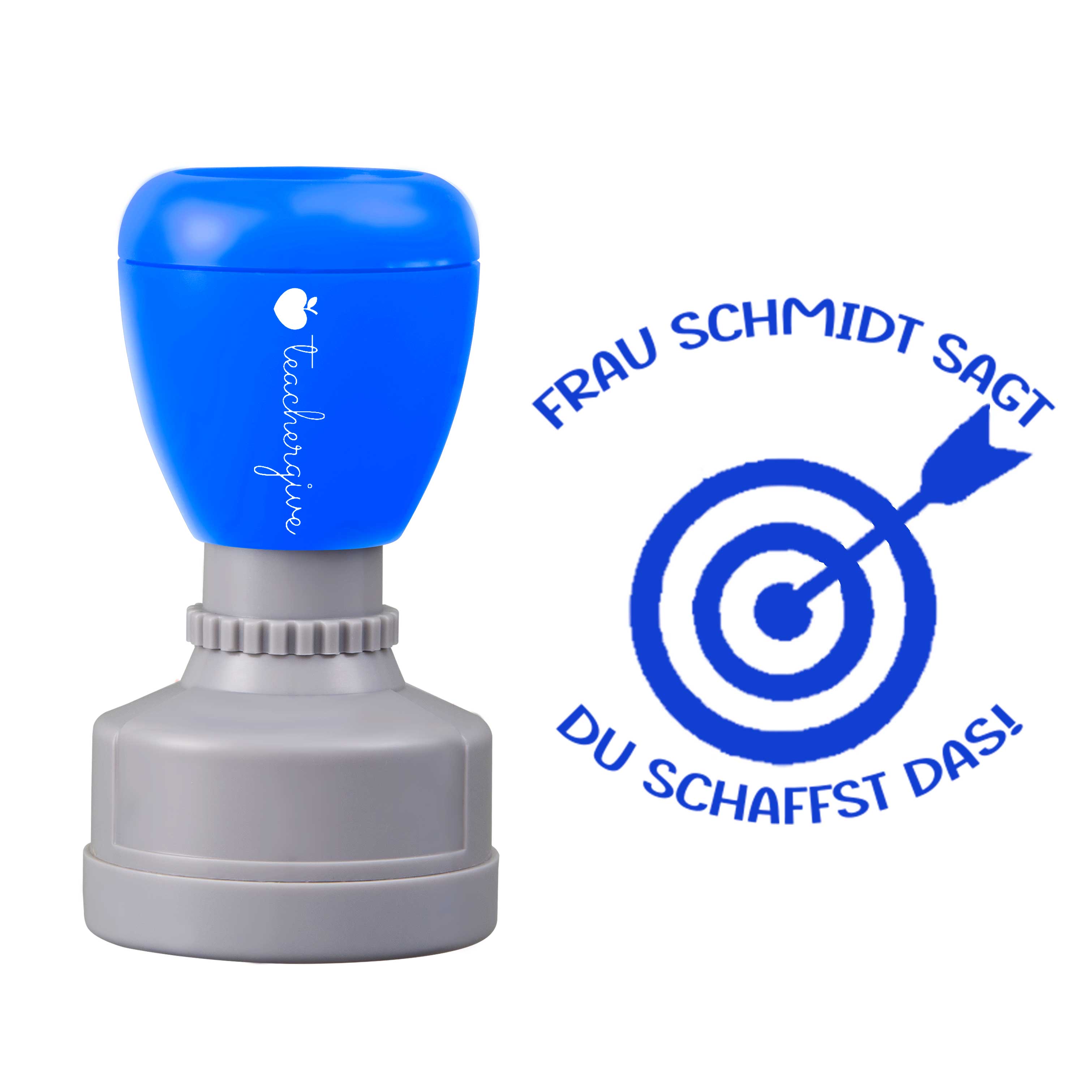 Personalisiert Name sagt du schaffst das Lehrer Stempel