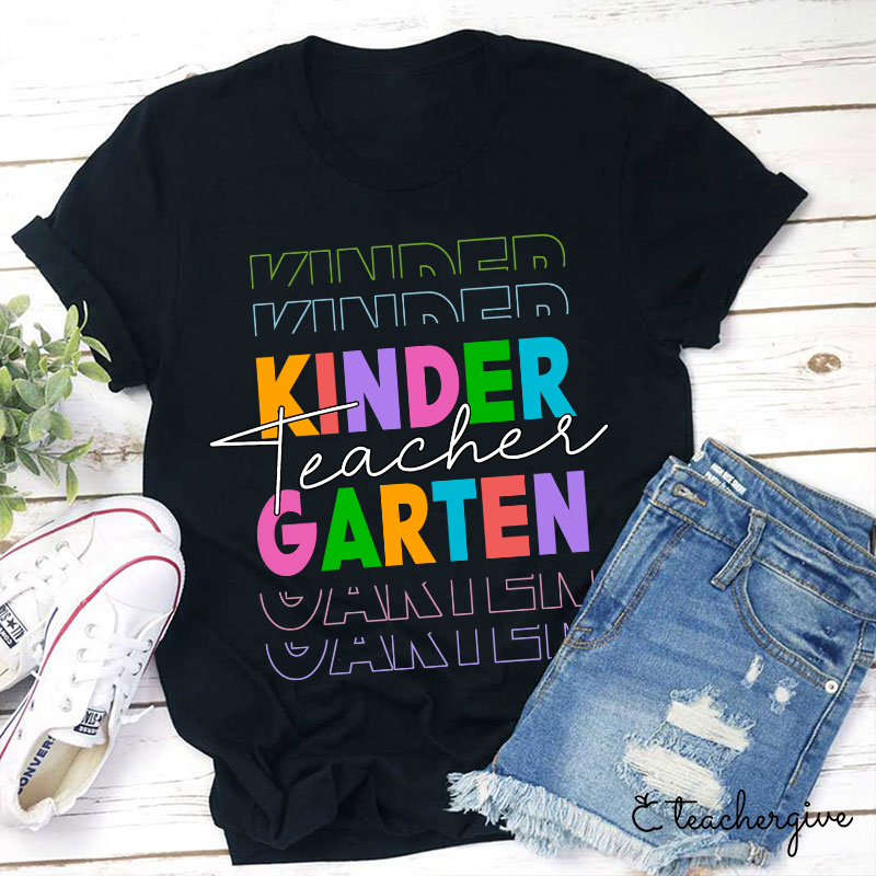 Personalized Colorful Letters Teacher T-Shirt