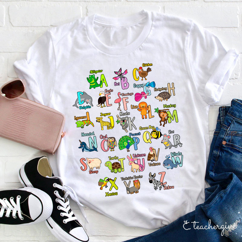 Animal Alphabet Teacher T-Shirt