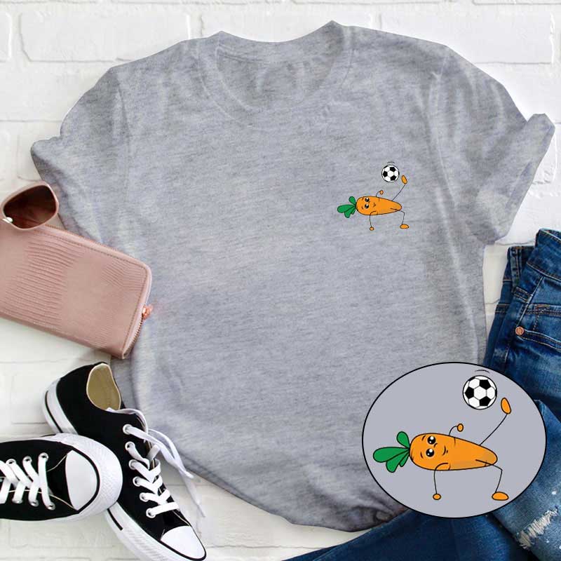 Karotte und Fußball Lehrer T-Shirt