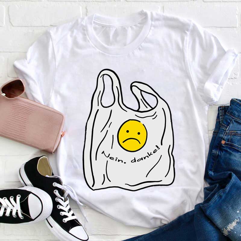 Wenn Sie mit Plastiktüten konfrontiert werden, sagen Sie „Nein, Danke“ Lehrer T-Shirt