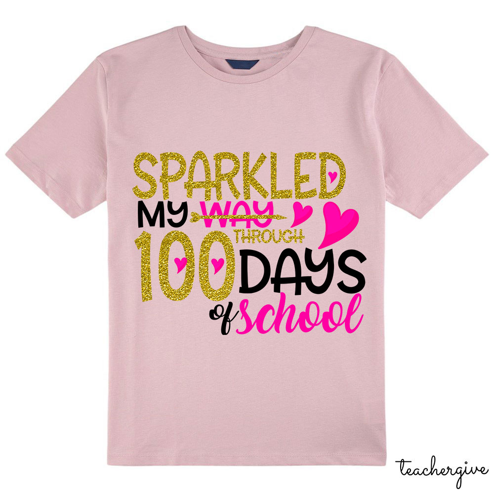 Sparkled My Way Through 100 Days Of School Kids T-Shirt