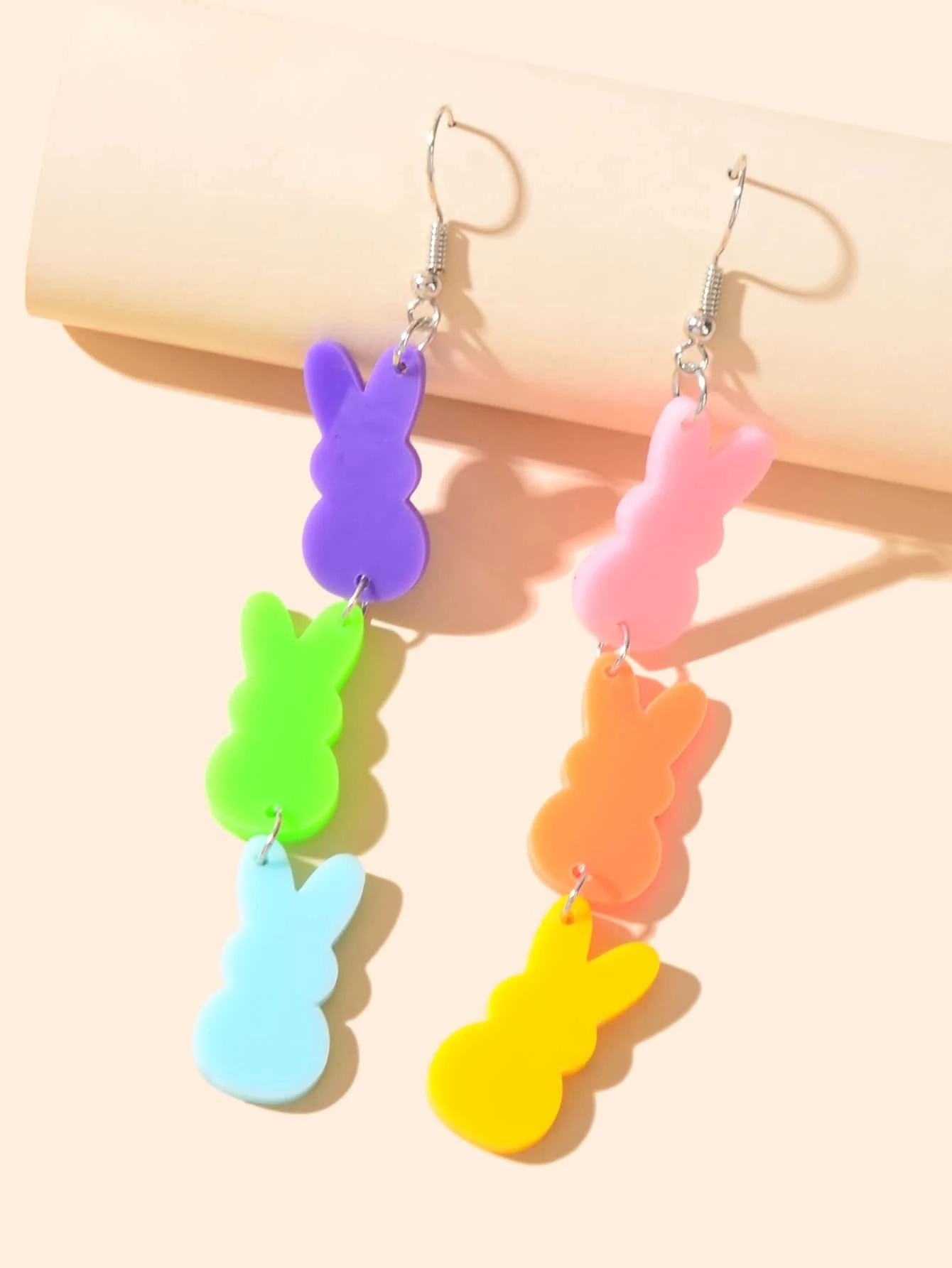 Little Colorful Rabbits Teacher Acrylic Earrings