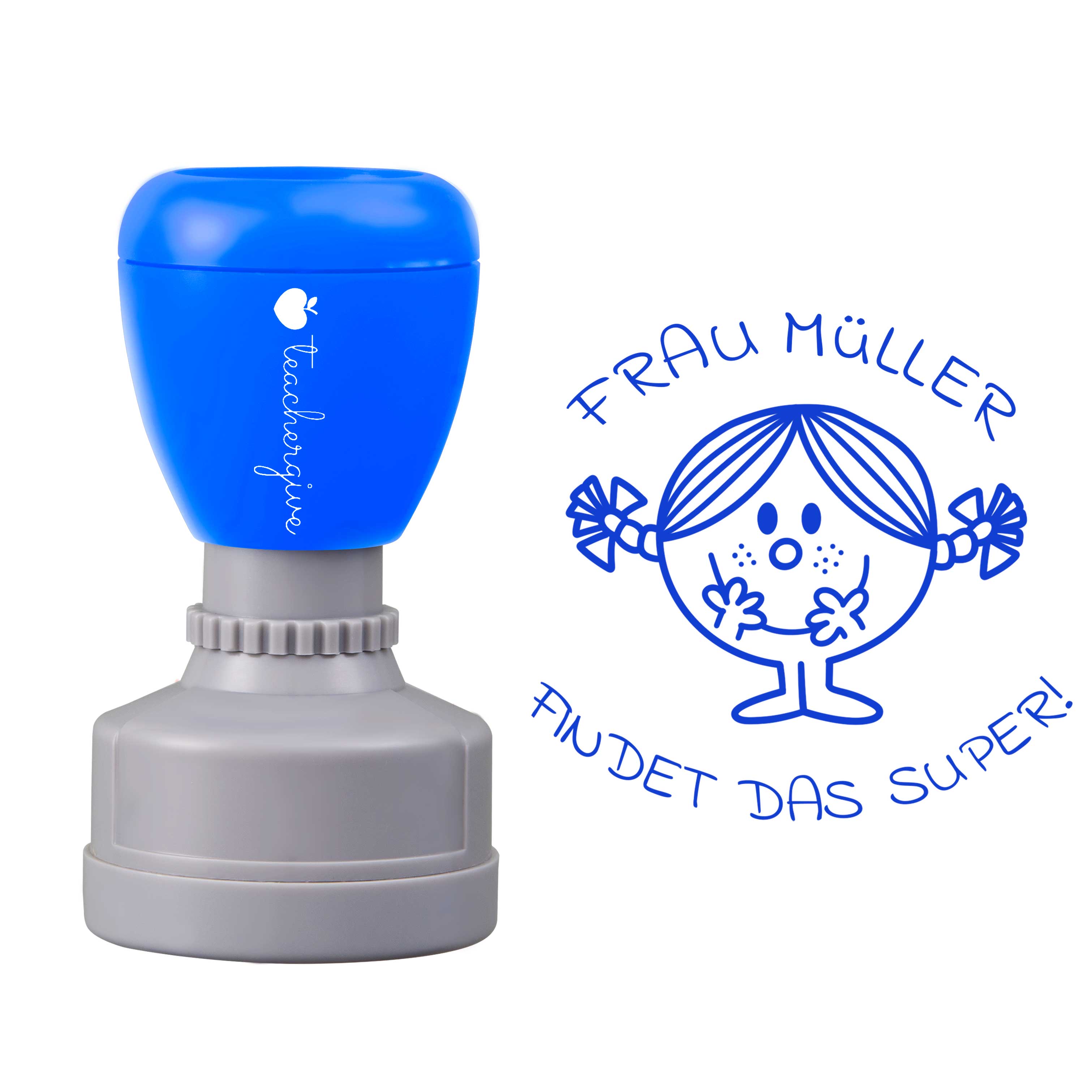 Personalisiert findet das super Lehrer Stempel