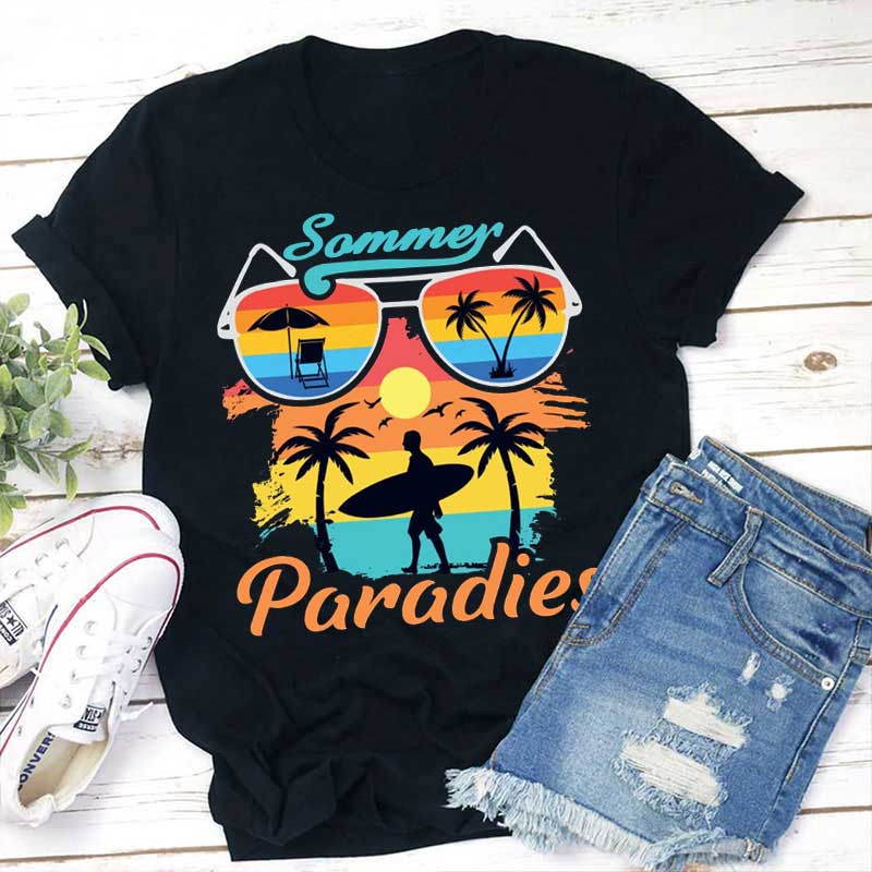 Sommer Paradies Lehrer T-Shirt