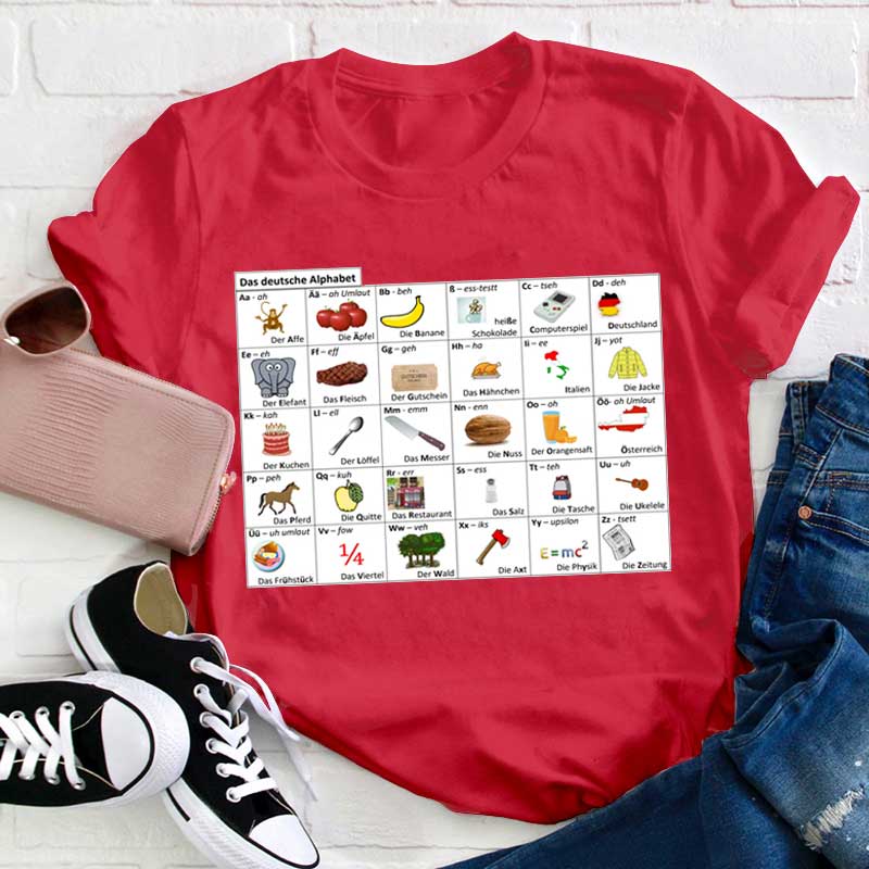 Das Deutsche Alphabet Lehrer T-Shirt