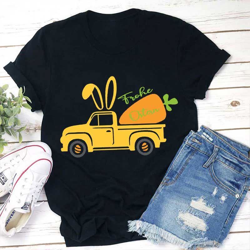 Das Auto und Frohe Ostern Lehrer T-Shirt