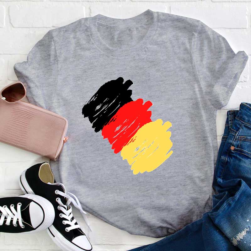 3 Farben Deutsche Flagge Lehrer T-Shirt