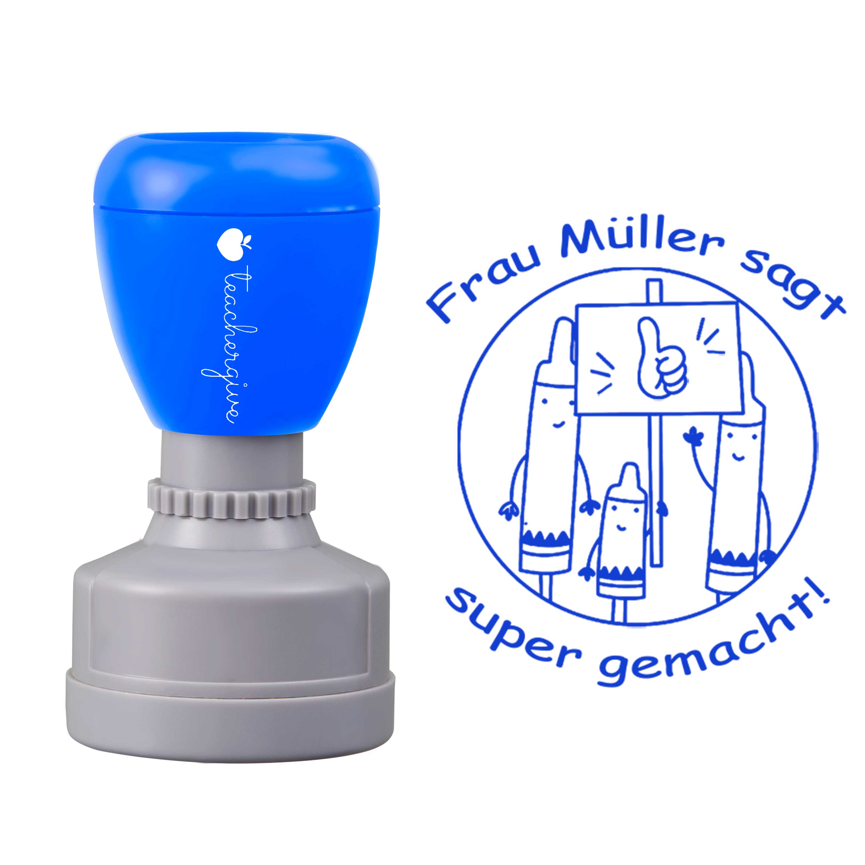 Personalisiert sagt super gemacht Lehrer Stempel