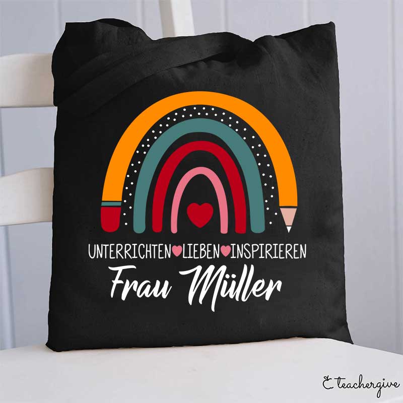 Personalisiert Name Liebe Inspirieren Lehrer Tragetasche
