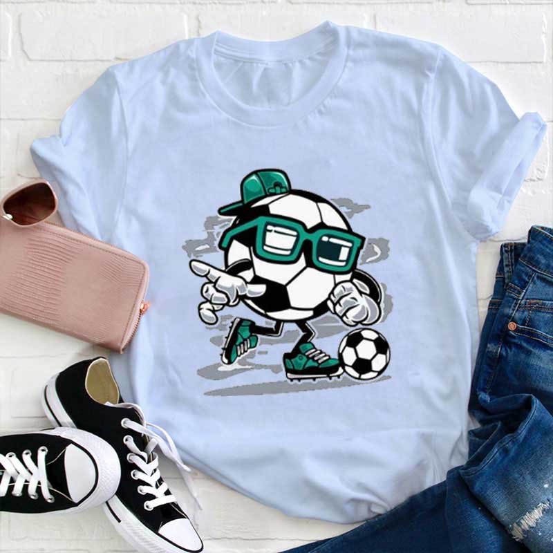 Super Fußball Kind mit Brille und Hut Lehrer T-Shirt