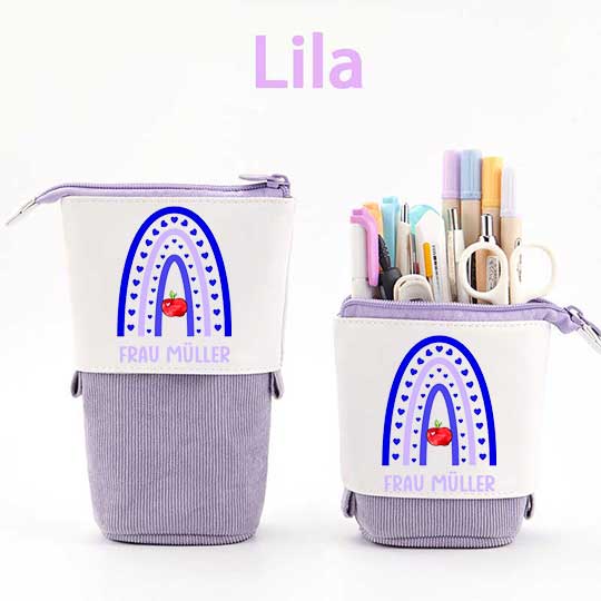 Personalisiert Name Blauer Regenbogen Federmäppchen Mäppchen