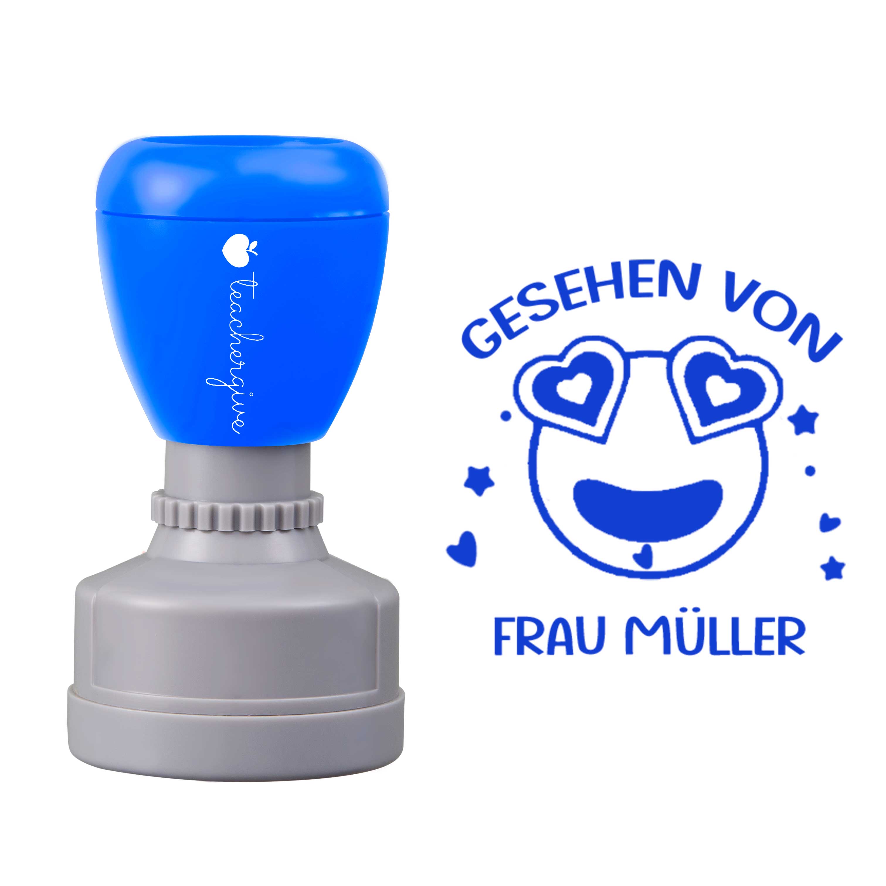 Personalisiert gesehen von Lehrer Stempel