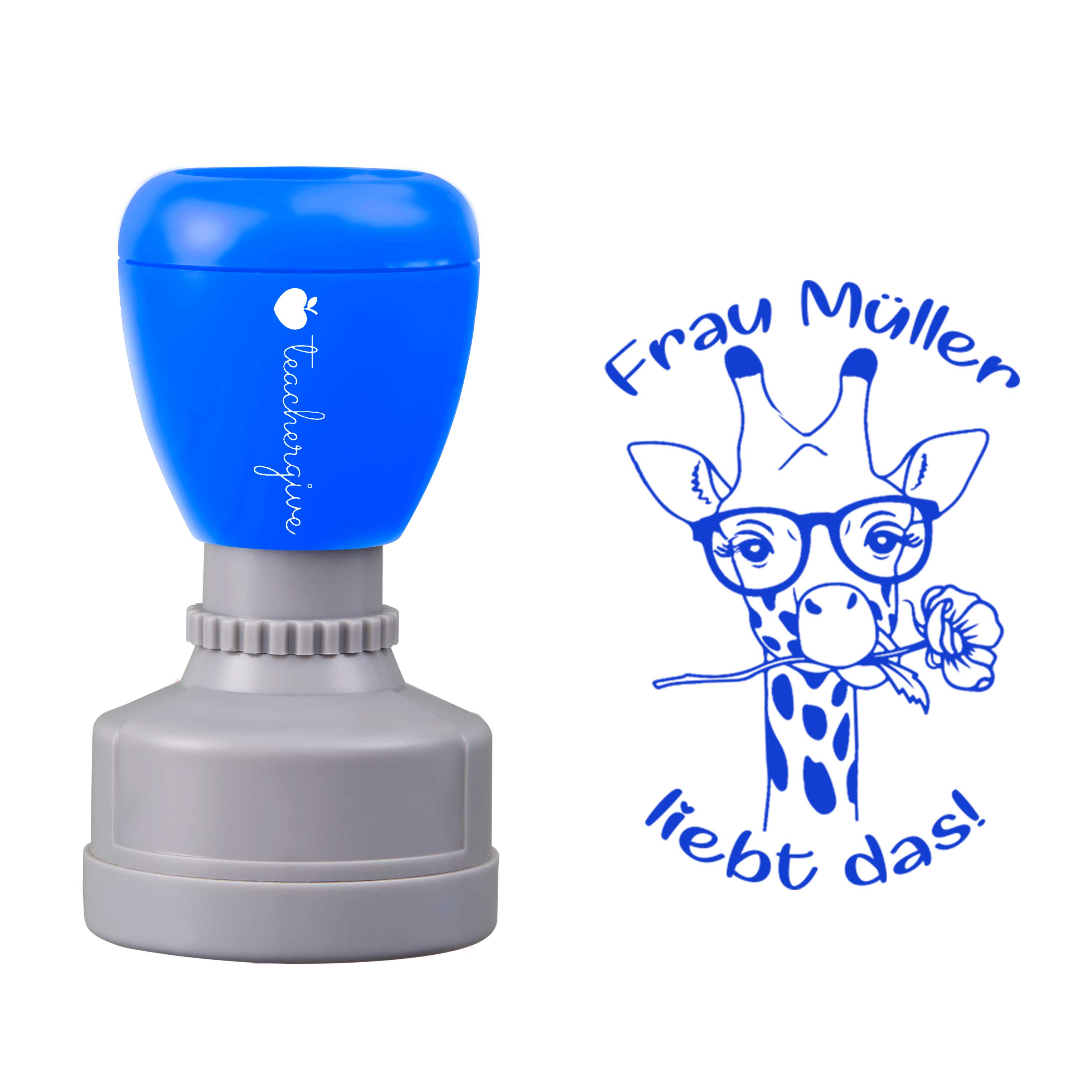 Personalisiert Name liebt das Lehrer Stempel