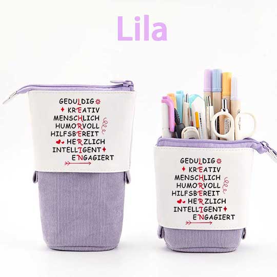 Geduldig Kreativ Menschlich Humorvoll Hilfsbereit Herzlich Intelligent Engagiert Federmäppchen Mäppchen