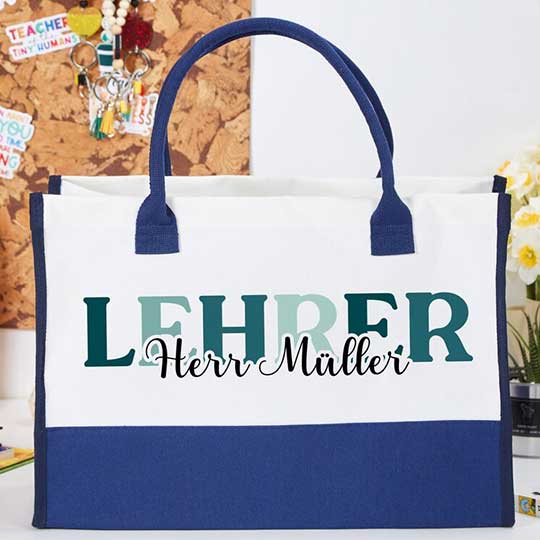 Personalisiert Name Lehrer Oder Lehrerin Tragetasche