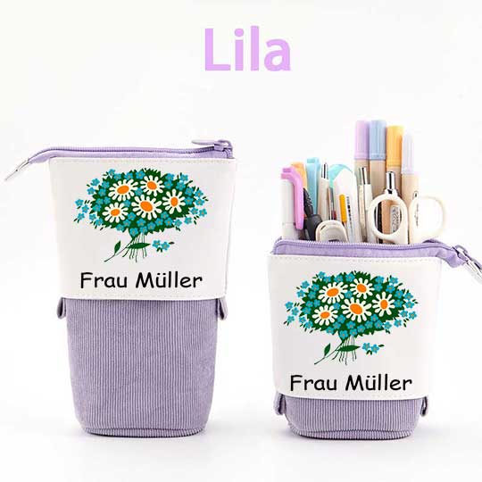 Personalisiert Name Biumen Federmäppchen Mäppchen