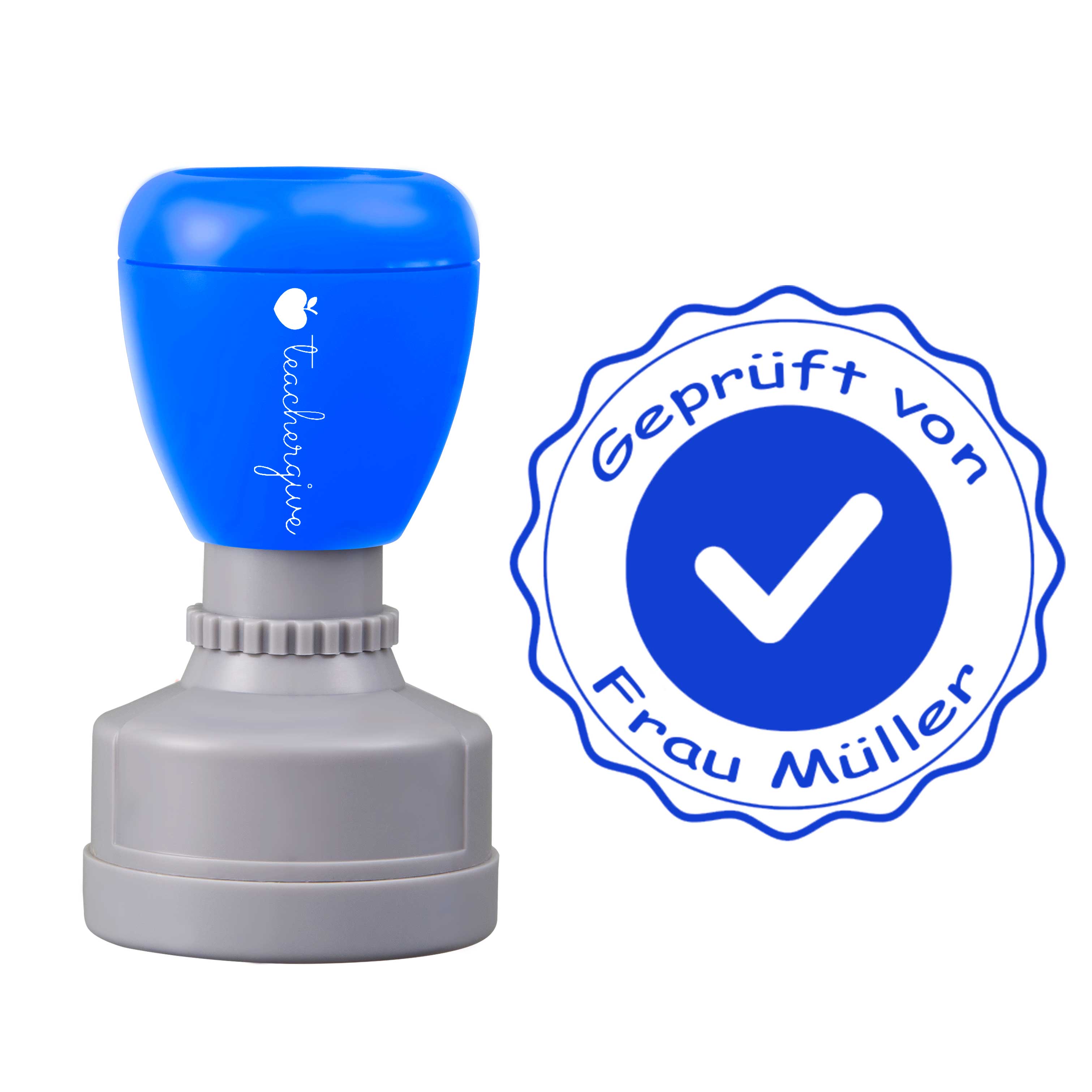 Personalisiert Geprüft von Lehrer Stempel