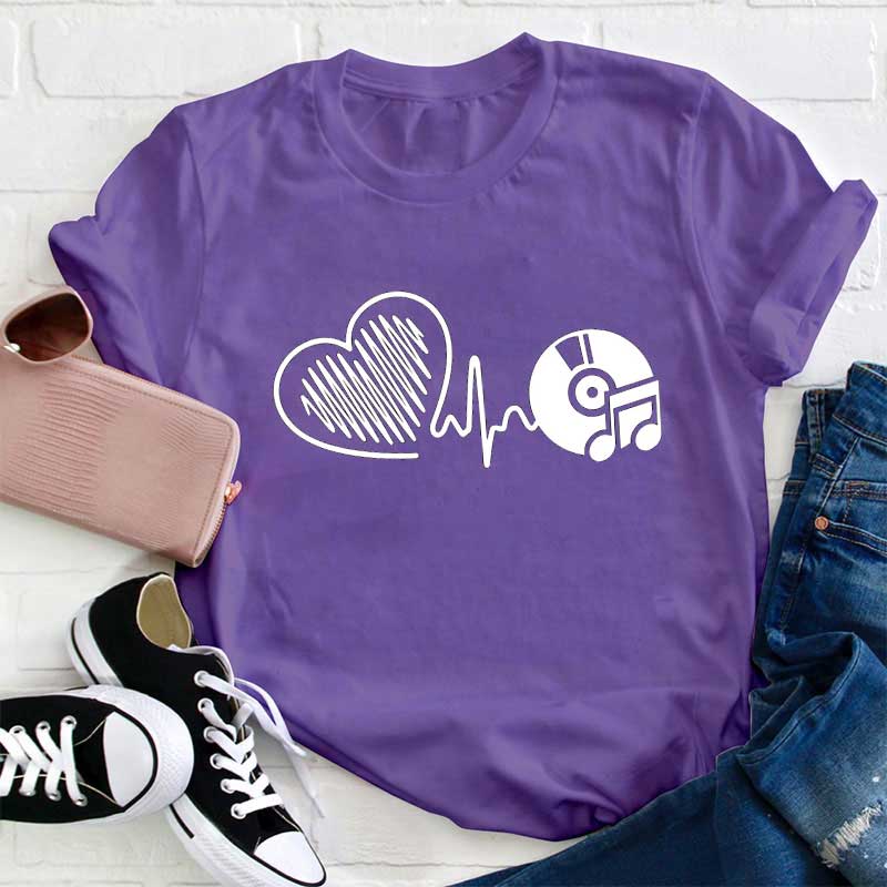 Herz Musik CD Lehrer T-Shirt