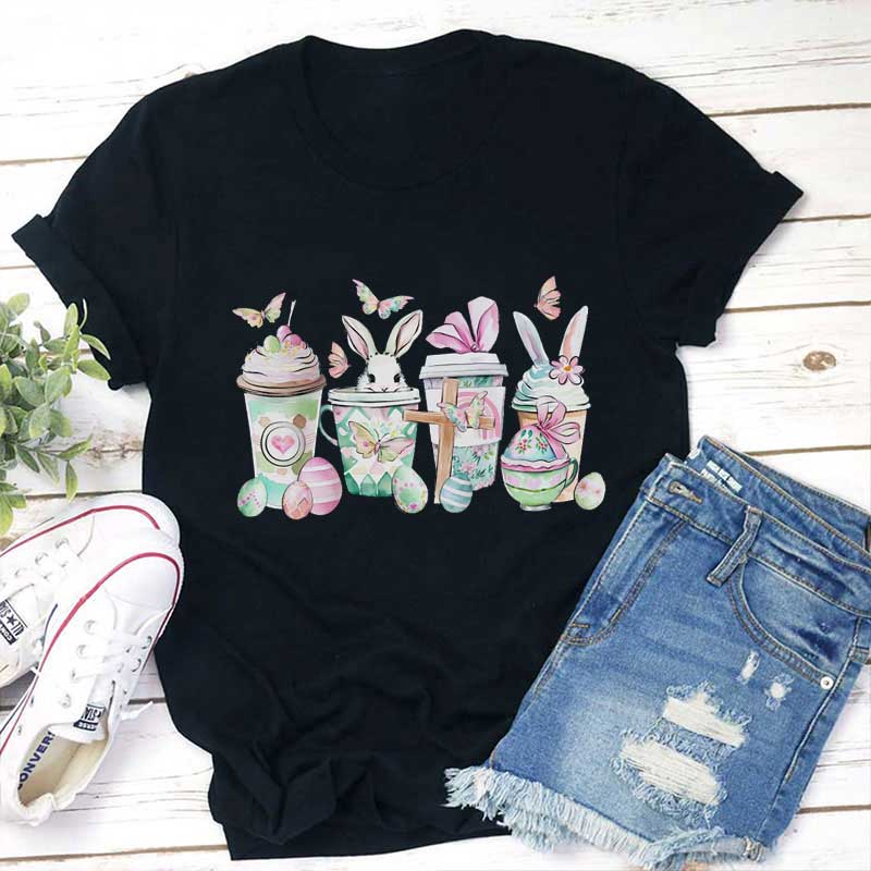 Osterhase und Getränke Lehrer T-Shirt