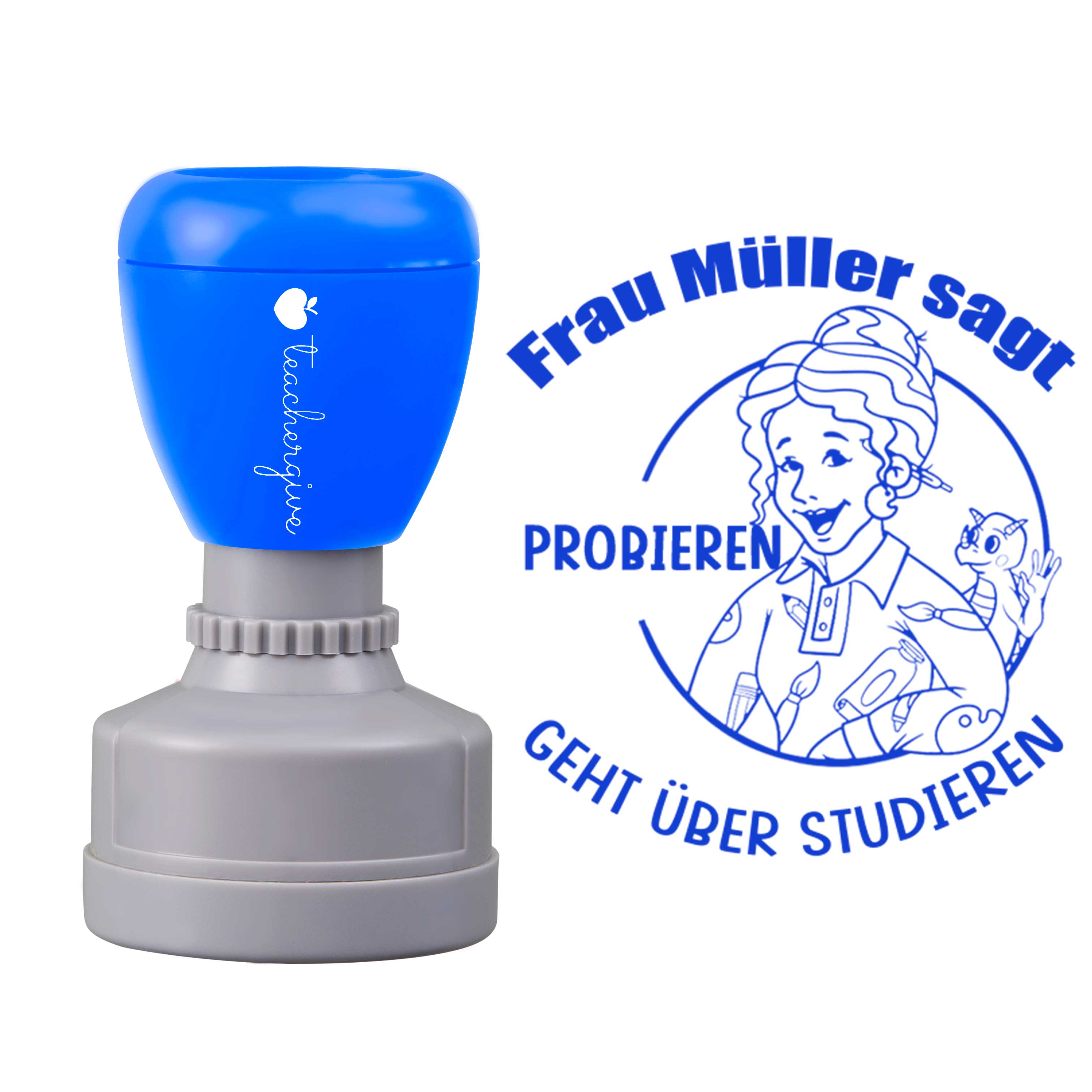 Personalisiert Name Sagt Probieren geht über Studieren Lehrer Stempel