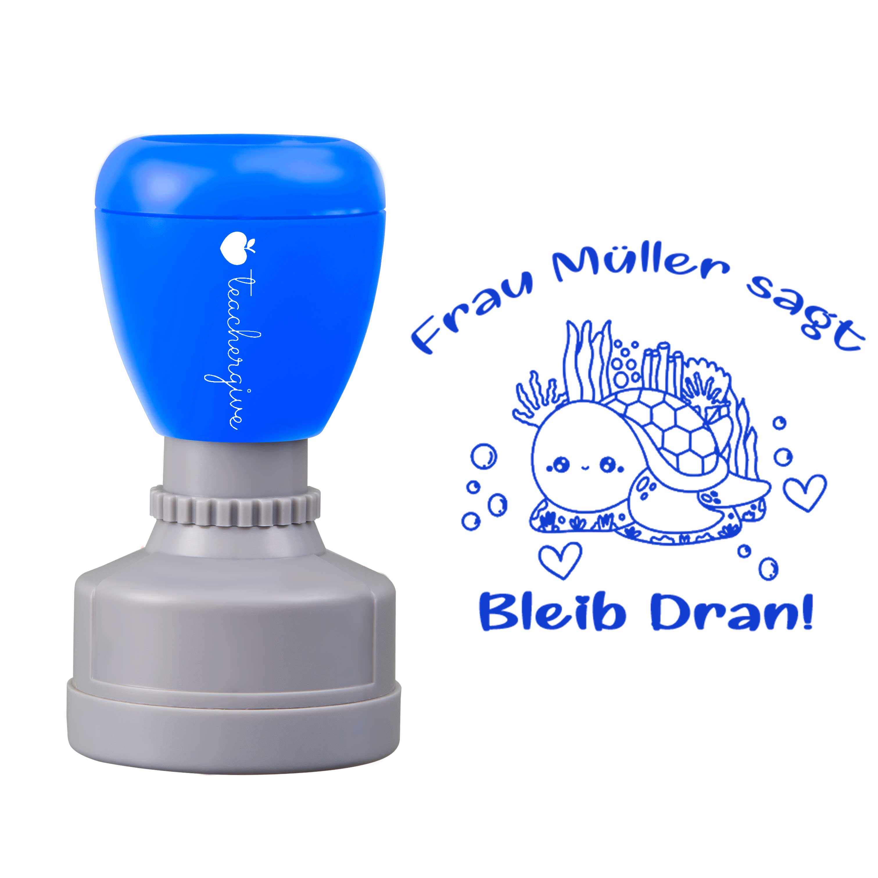 Personalisiert Name sagt bleib dran Lehrer Stempel