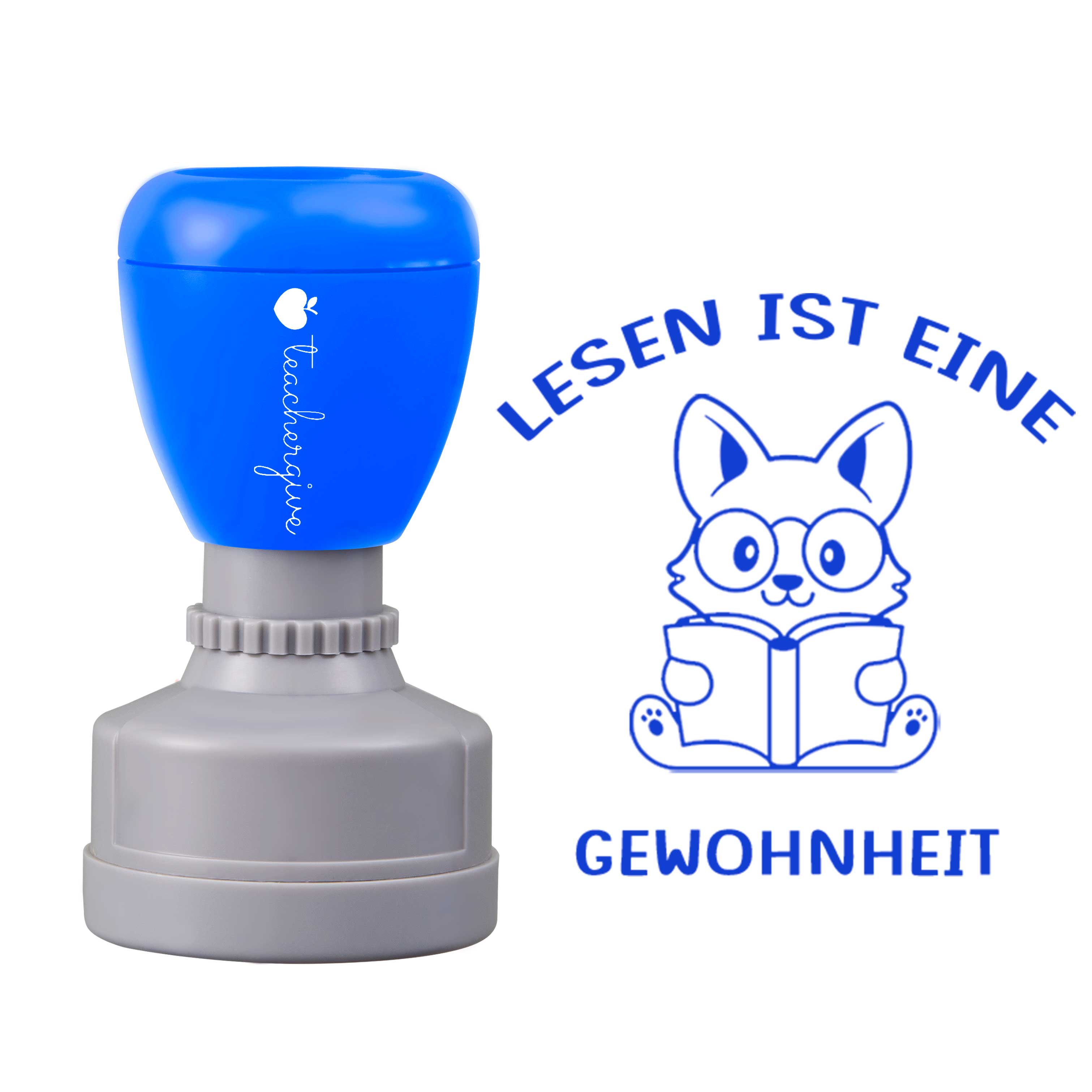 Lesen ist eine Gewohnheit Lehrer Stempel