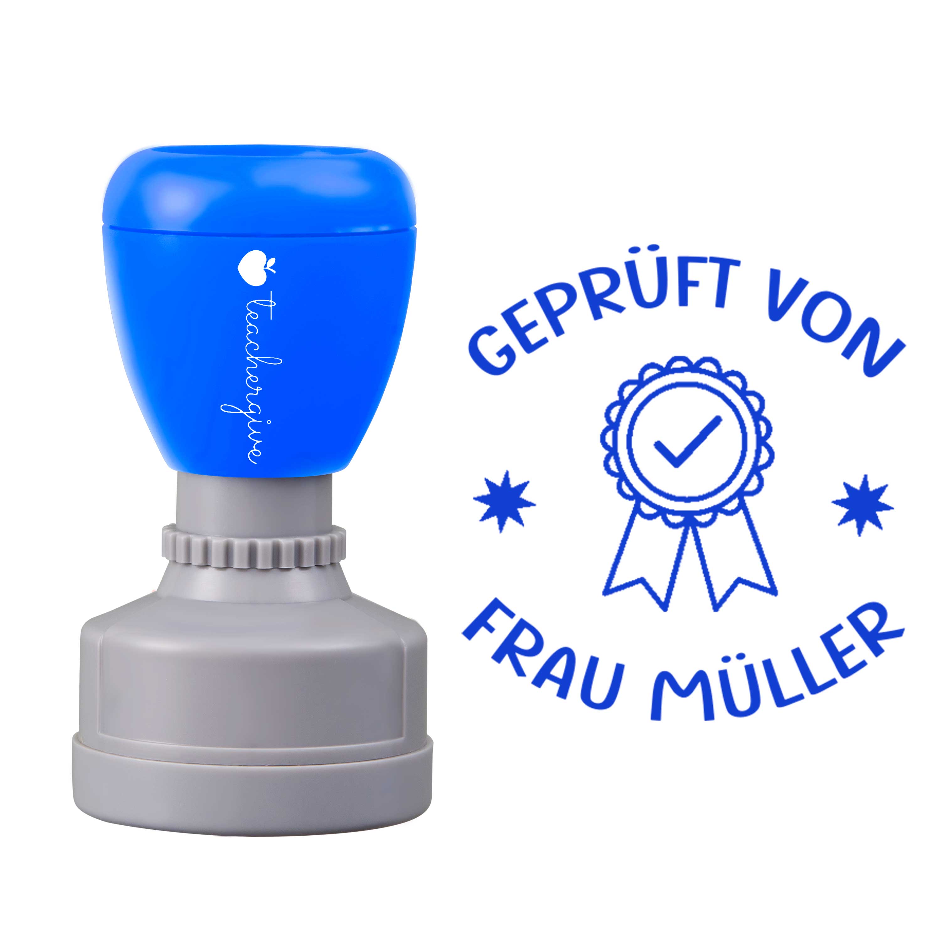 Personalisiert Geprüft von Lehrer Stempel