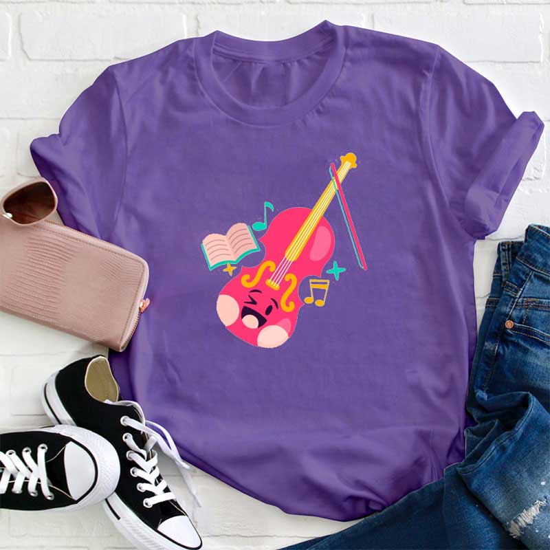 Musik Violin Spielen Lehrer T-Shirt
