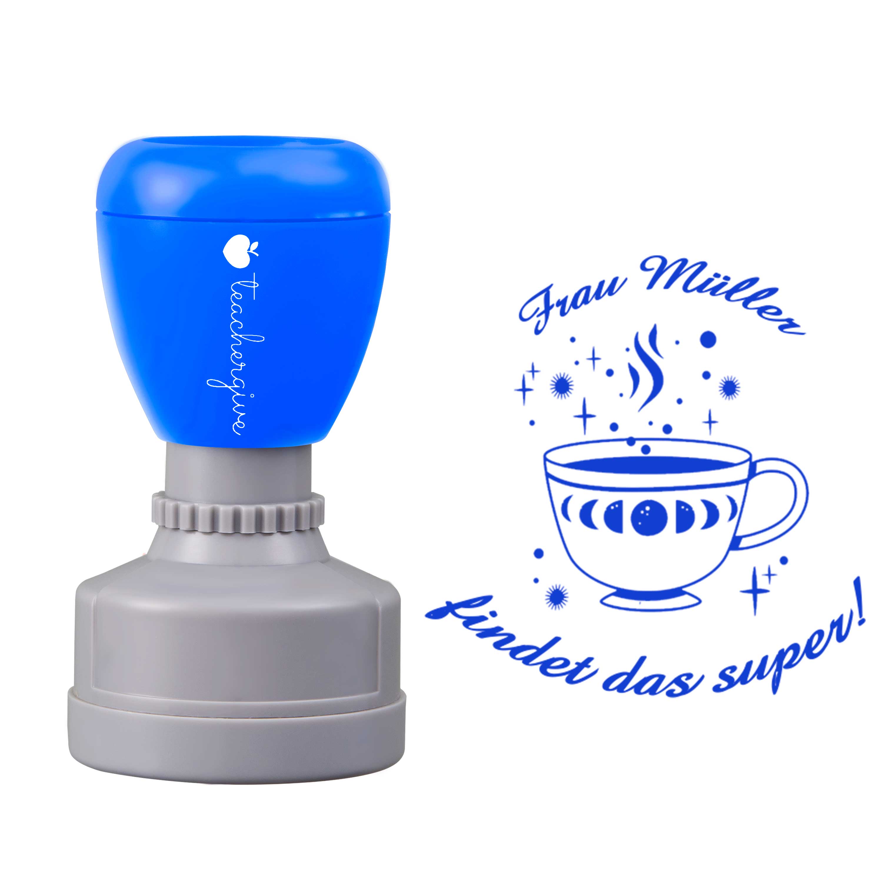 Personalisiert findet das super Lehrer Stempel