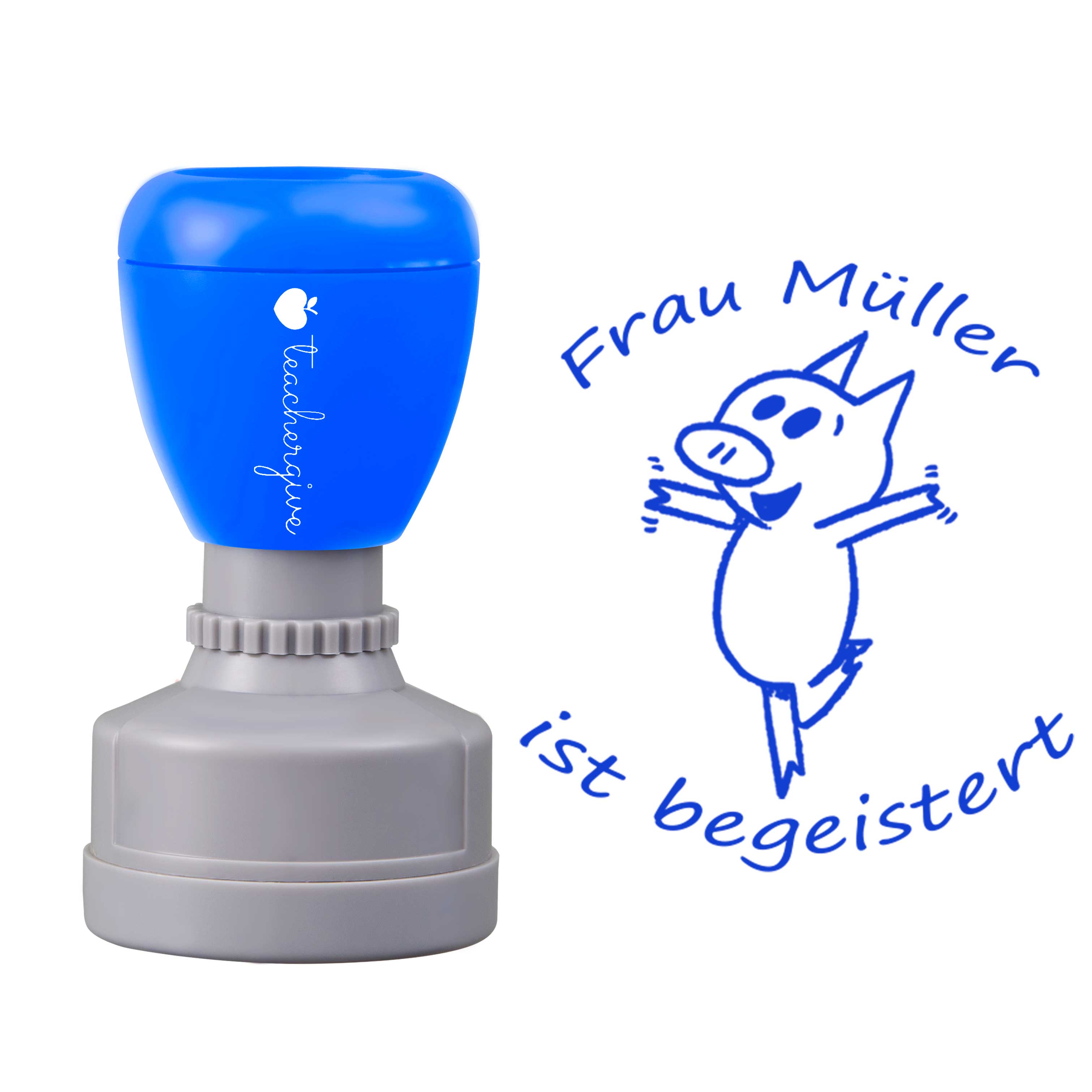 Personalisiert ist begeistert Lehrer Stempel