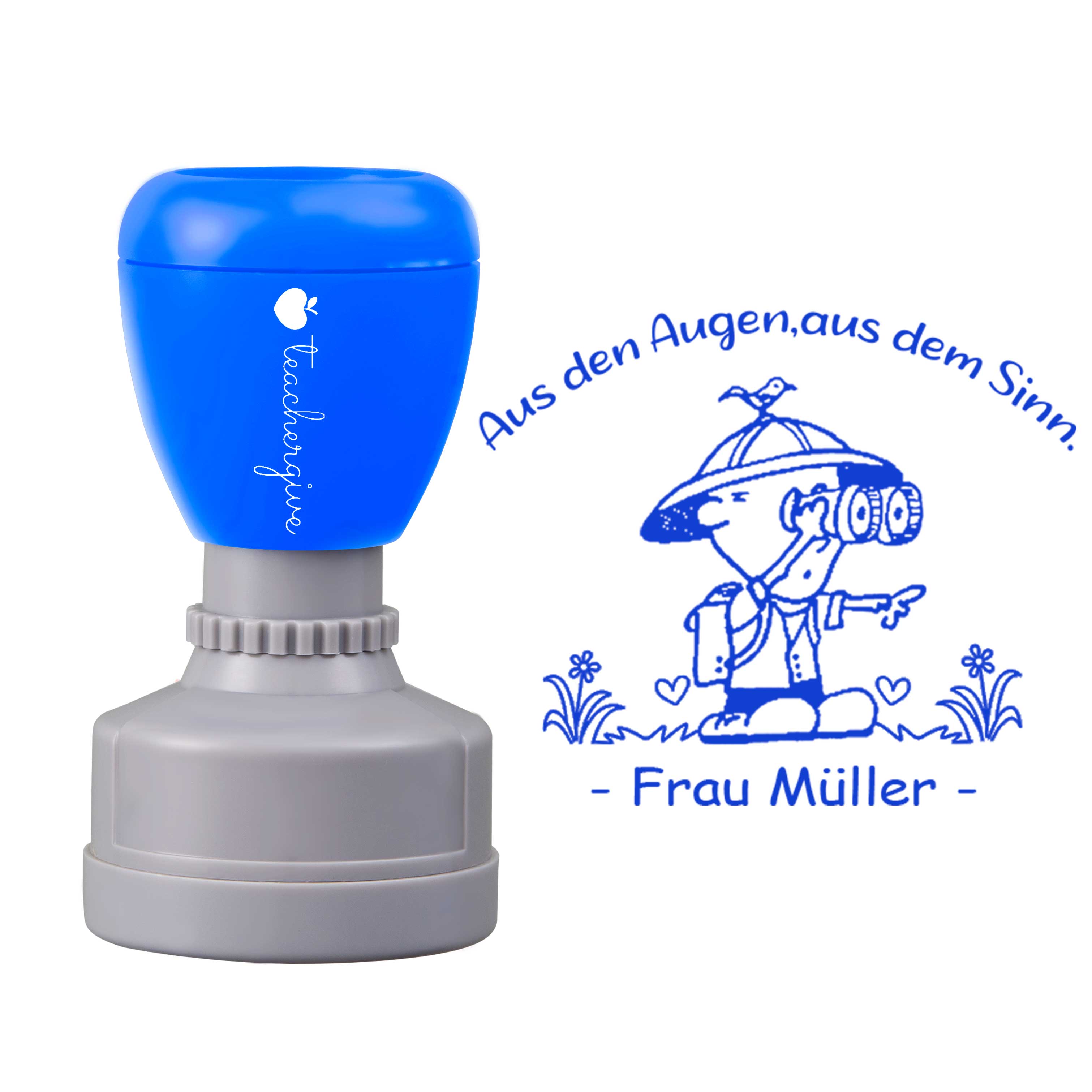 Personalisiert Aus den Augen aus dem Sinn Lehrer Stempel