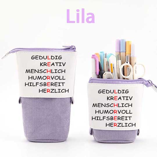 LEHRER Geduldig Kreativ Menschlich Humorvoll Hilfsbereit Herzlich Federmäppchen Mäppchen