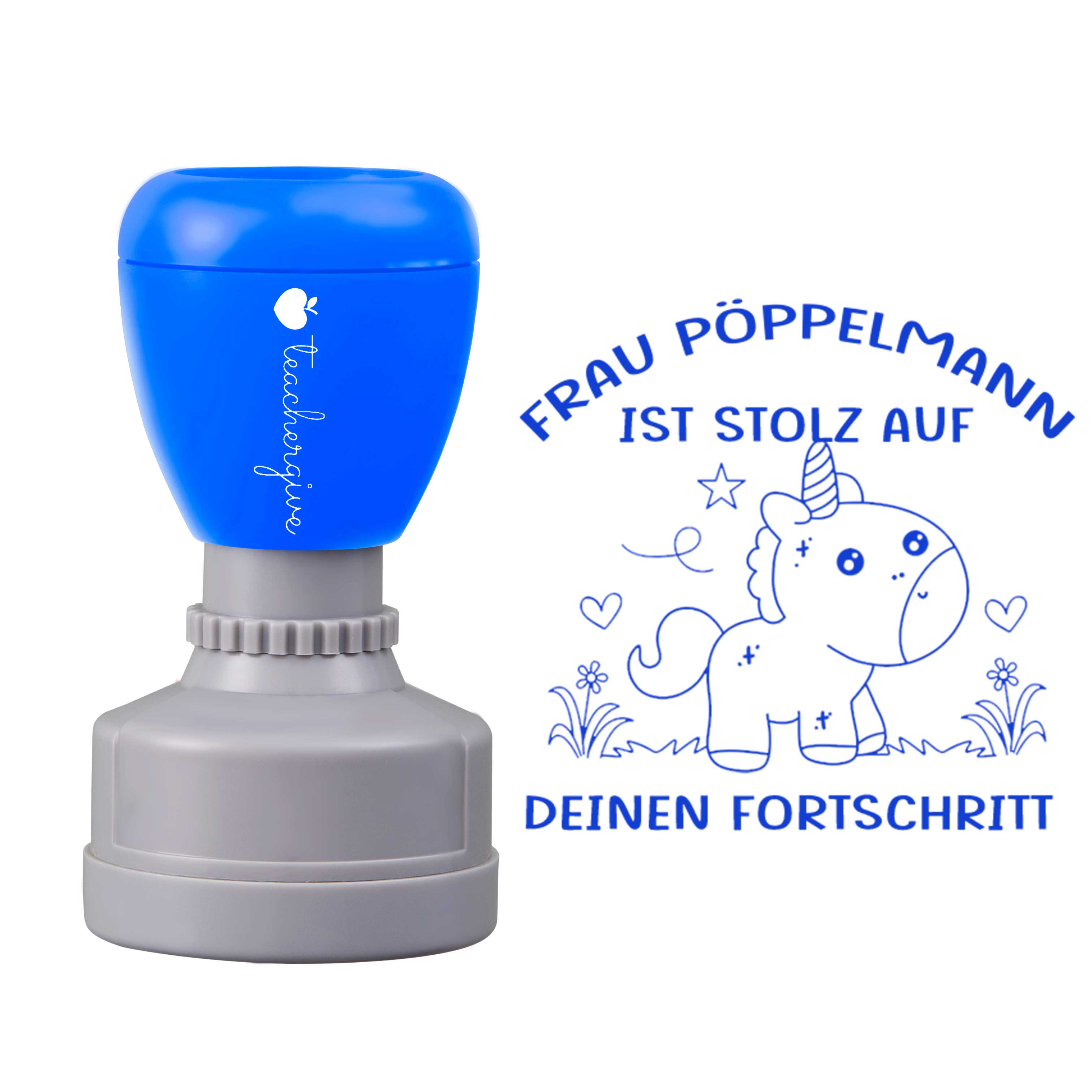 Personalisiert Name ist stolz auf deinen Fortschritt Lehrer Stempel