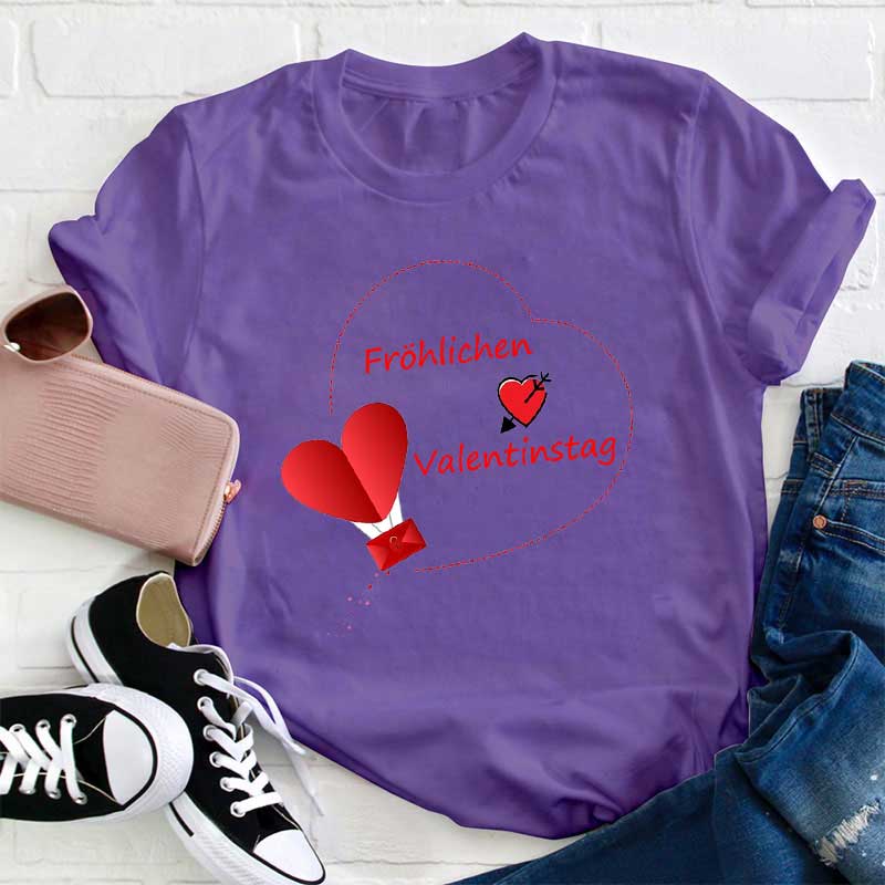Fröhlichen Valentinstag Brief Lehrer T-Shirt