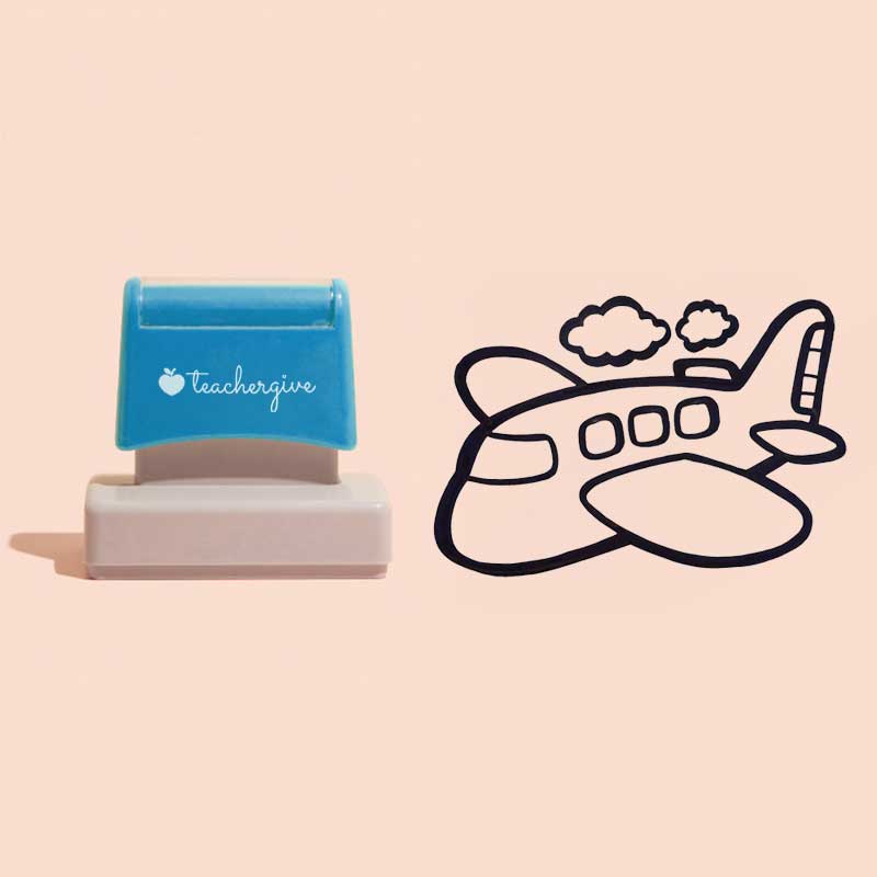 Zeichnen Sie Ihr Lieblingsflugzeug mit Farbe Lehrer Großer Rechteckiger Stempel