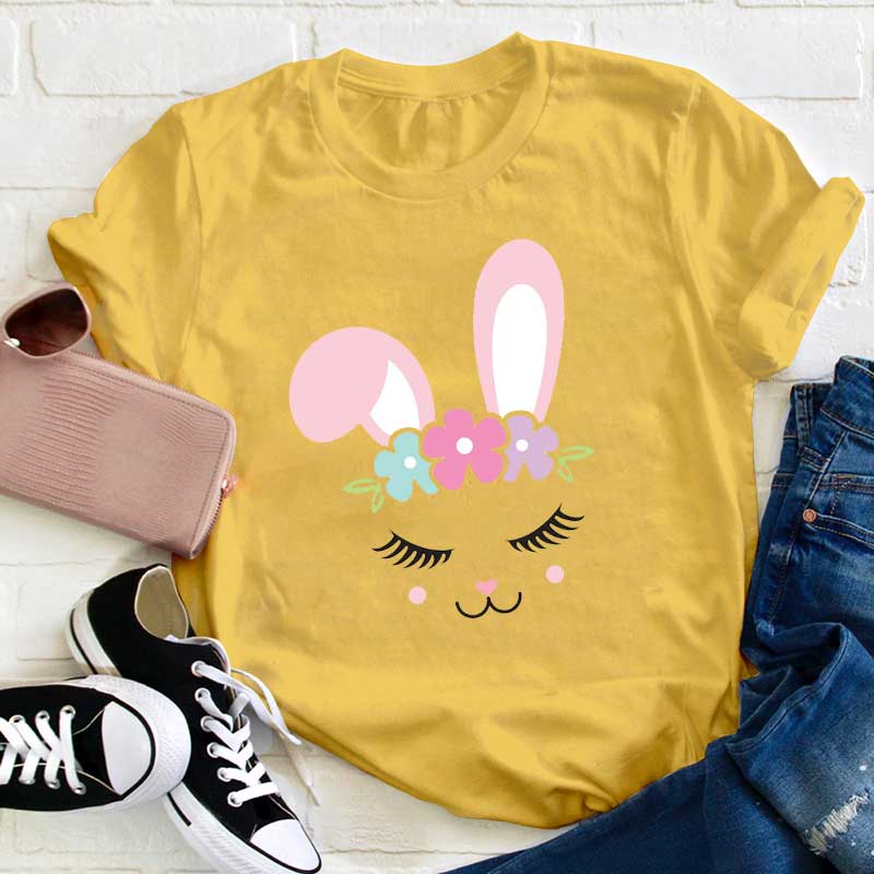 Osterhase und Blumen Lehrer T-Shirt