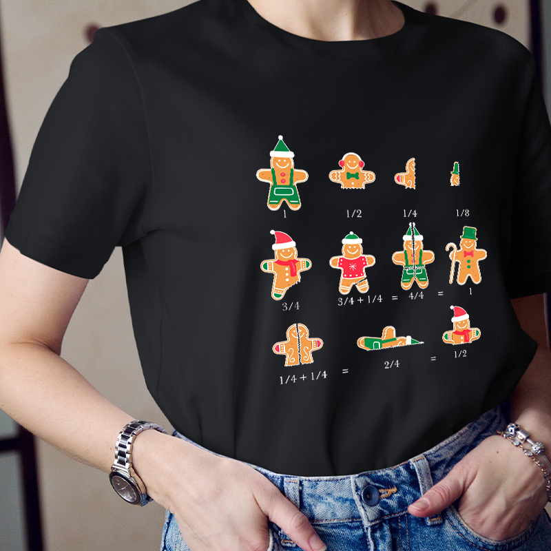 Learn Math With The Gingerbread Man Teacher T-Shirt