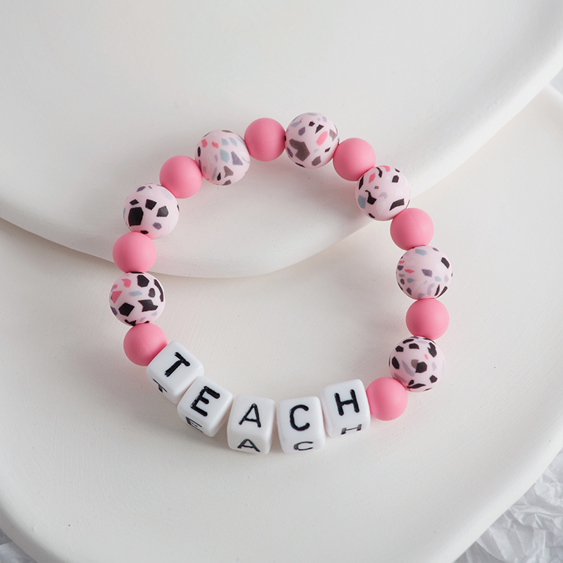 Leopard Silicone Bead Bracelet