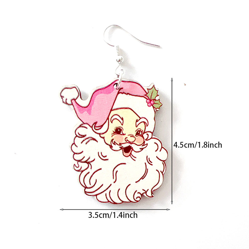 Pinky Christmas Vibes Teacher Wooden Earrings