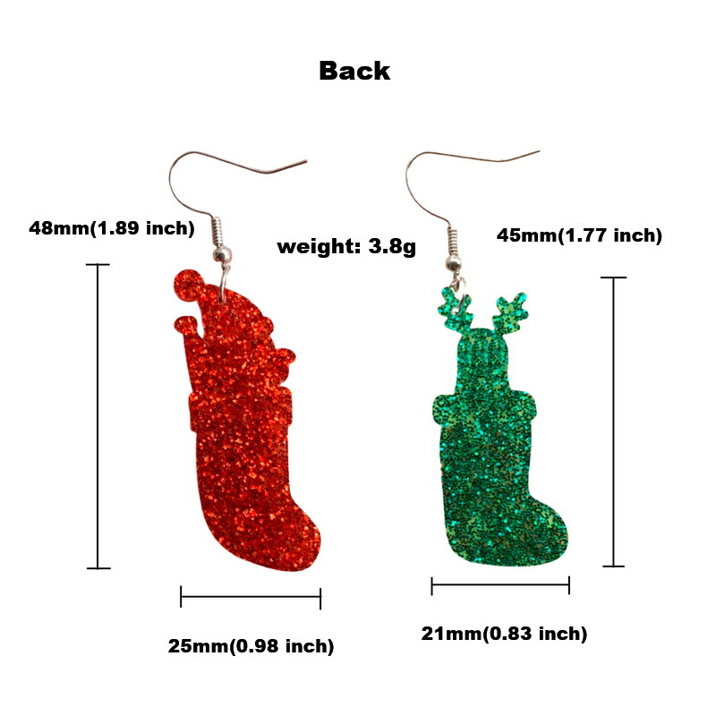 Christmas Socks And Santa Teacher Acrylic Earrings