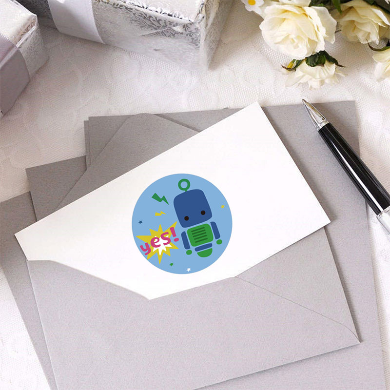Funny Dinosaurs And Robots Teacher Stickers