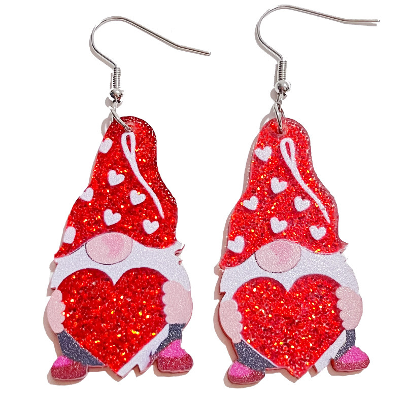 Christmas Gnome Glitter Teacher Acrylic Earrings