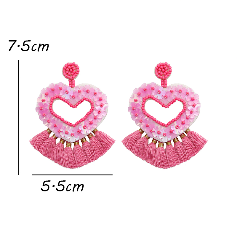 Handmade Valentine Heart Teacher Beaded Earrings